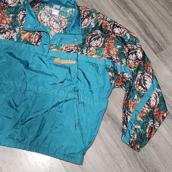 VINTAGE RARE Dolphins Pullover 90's Apex Windbreaker Jacket - Picture 4 of 13